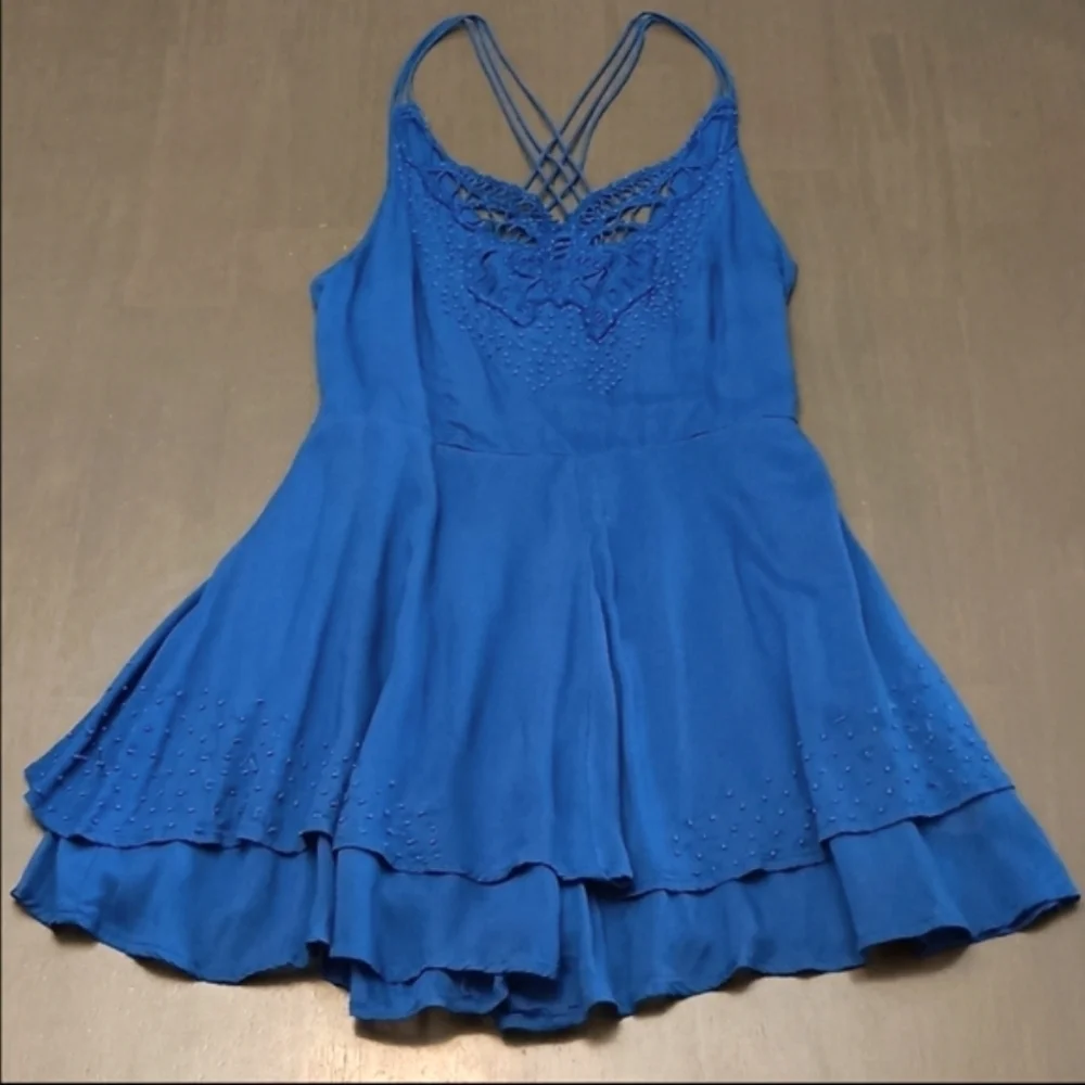 free people royal blue dress Free People Royal Blue Romper